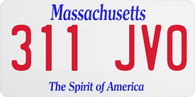 MA license plate 311JV0