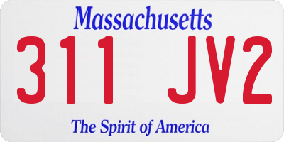 MA license plate 311JV2