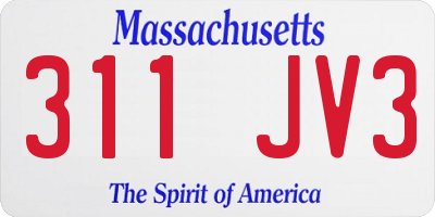 MA license plate 311JV3