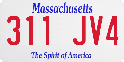 MA license plate 311JV4
