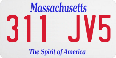 MA license plate 311JV5