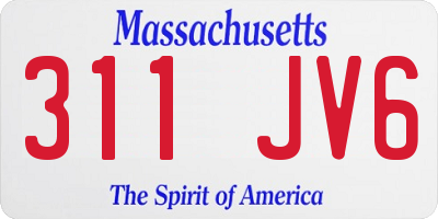 MA license plate 311JV6