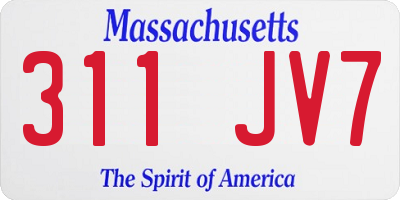 MA license plate 311JV7