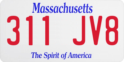 MA license plate 311JV8