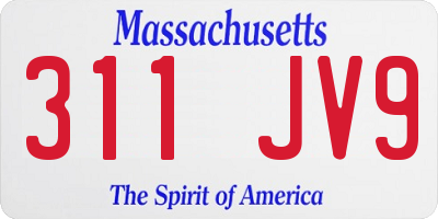 MA license plate 311JV9