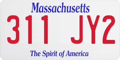 MA license plate 311JY2