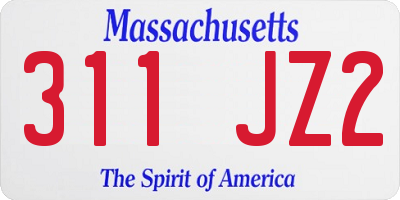 MA license plate 311JZ2