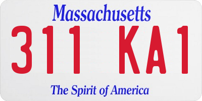 MA license plate 311KA1