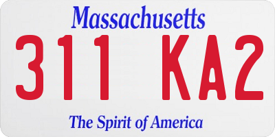 MA license plate 311KA2