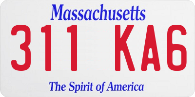 MA license plate 311KA6