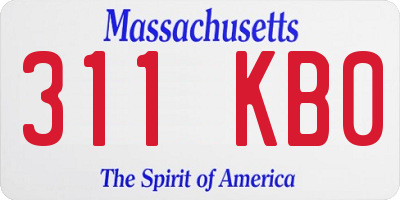 MA license plate 311KB0