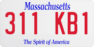 MA license plate 311KB1