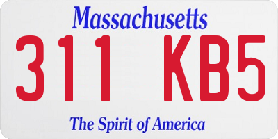 MA license plate 311KB5