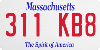 MA license plate 311KB8