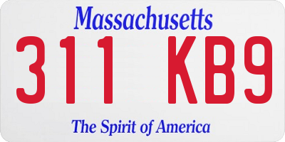 MA license plate 311KB9