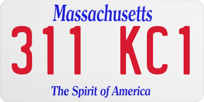 MA license plate 311KC1