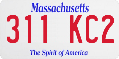MA license plate 311KC2