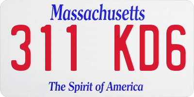 MA license plate 311KD6