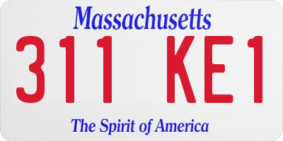 MA license plate 311KE1