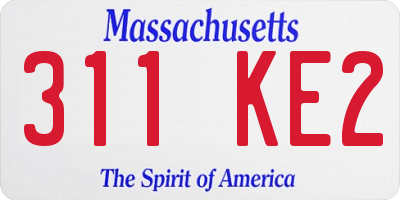 MA license plate 311KE2
