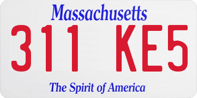 MA license plate 311KE5