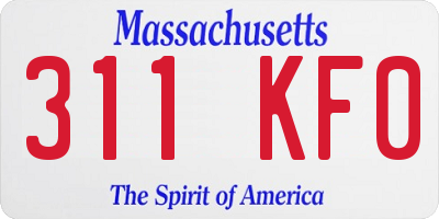 MA license plate 311KF0