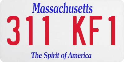 MA license plate 311KF1