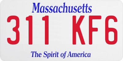 MA license plate 311KF6