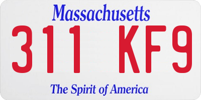 MA license plate 311KF9