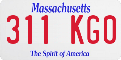MA license plate 311KG0