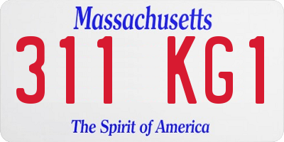 MA license plate 311KG1