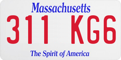 MA license plate 311KG6