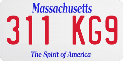 MA license plate 311KG9