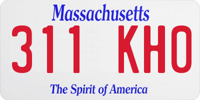 MA license plate 311KH0