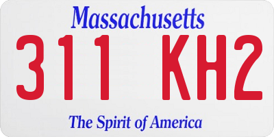 MA license plate 311KH2