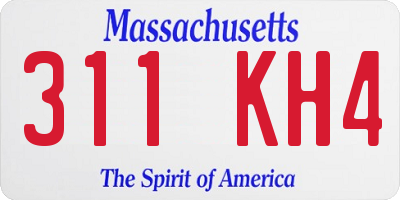 MA license plate 311KH4