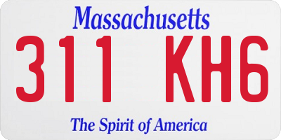 MA license plate 311KH6