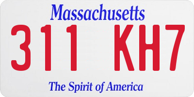 MA license plate 311KH7