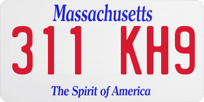 MA license plate 311KH9