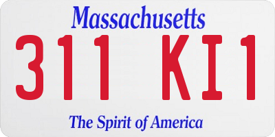 MA license plate 311KI1