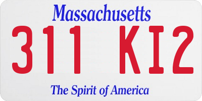 MA license plate 311KI2