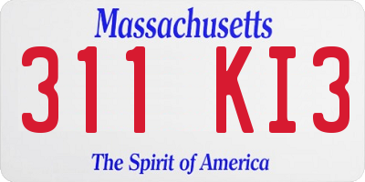 MA license plate 311KI3
