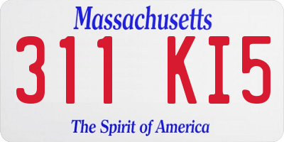 MA license plate 311KI5