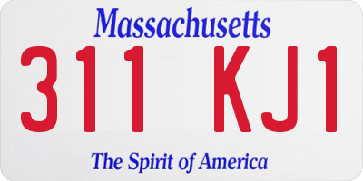 MA license plate 311KJ1