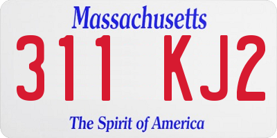 MA license plate 311KJ2