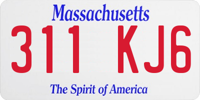 MA license plate 311KJ6