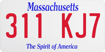 MA license plate 311KJ7