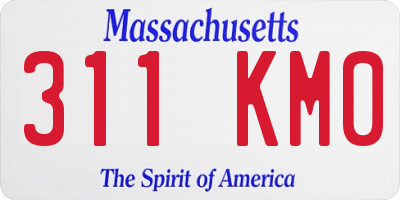 MA license plate 311KM0