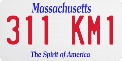 MA license plate 311KM1
