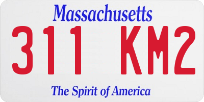 MA license plate 311KM2